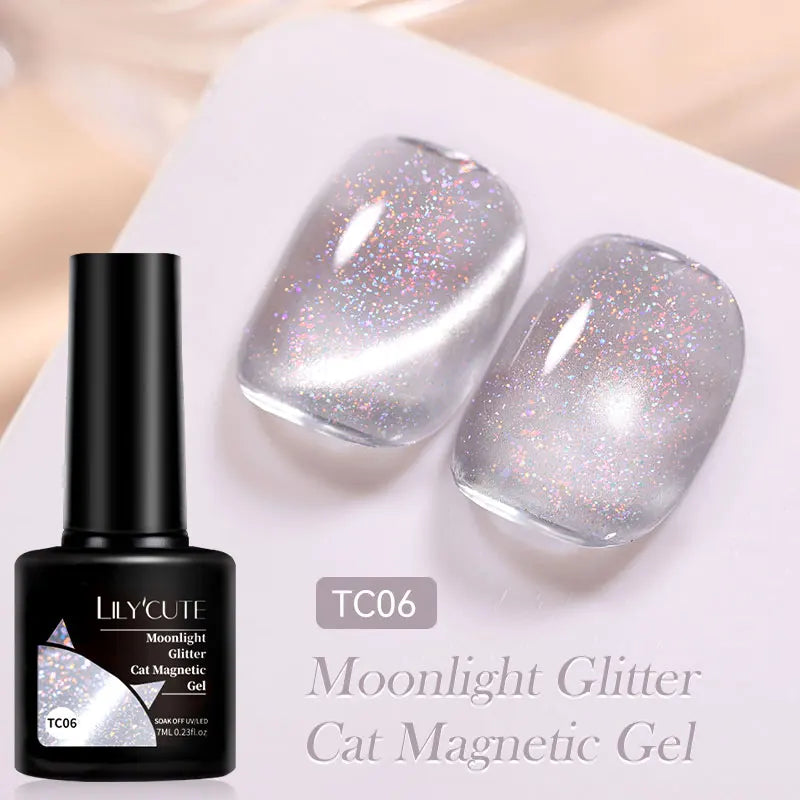 Magnetic Glitter Gel Nail Polish – UV/LED Cat Eye Effect
