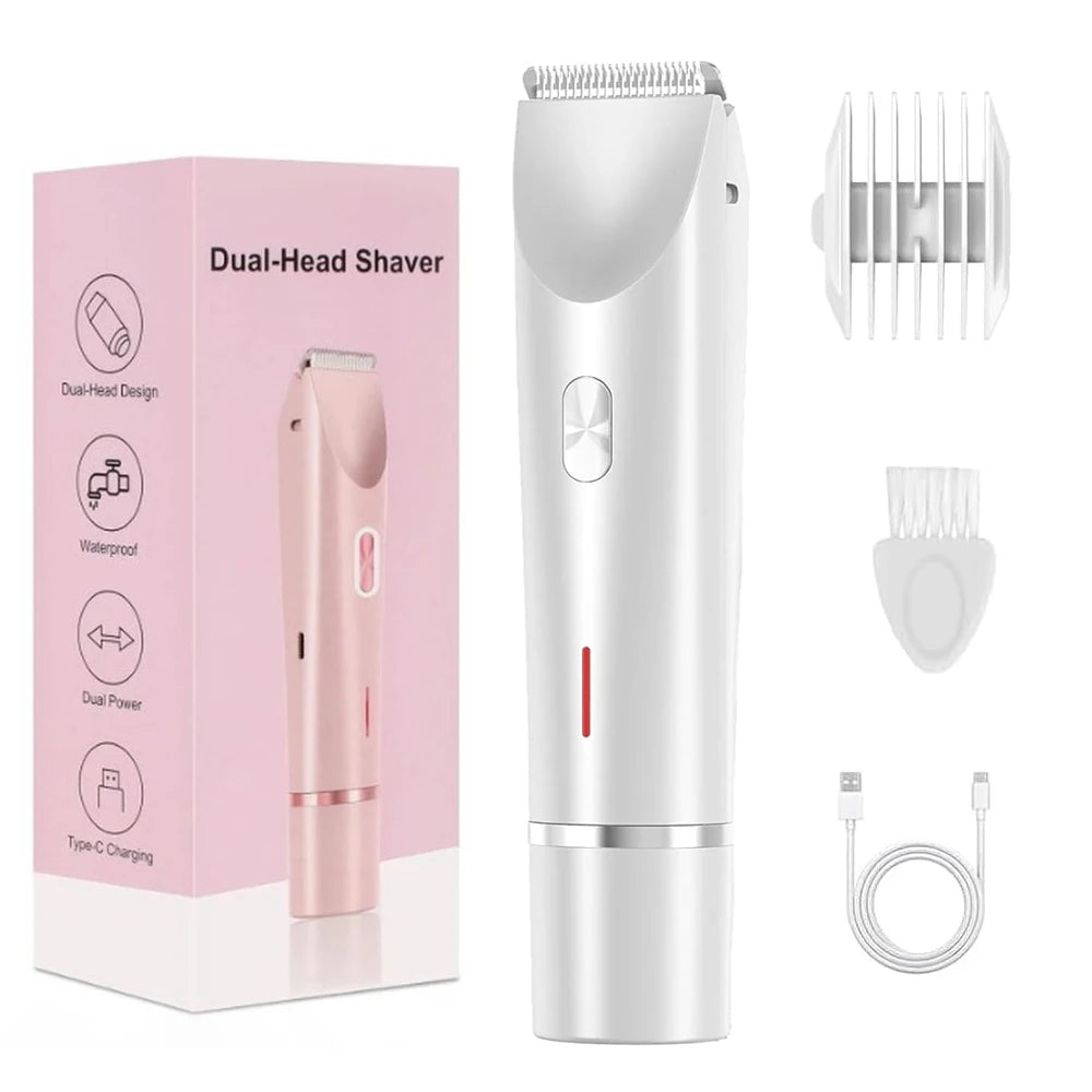 Women's Electric Body Trimmer – Waterproof, Dual Head, Painless Hair Removal