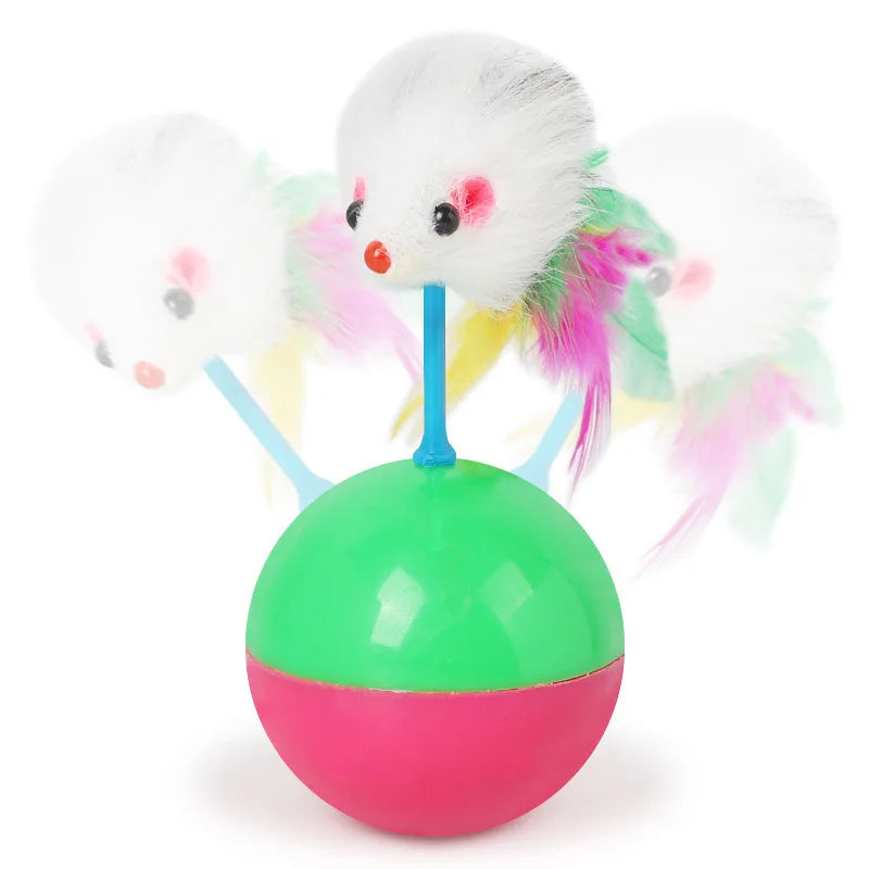 Tumbler Mouse Cat Toy – Self-Entertaining Cage Teaser