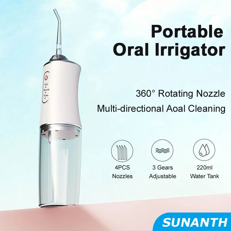Cordless Water Flosser – 3 Modes, 220ml Tank, Rechargeable Oral Irrigator