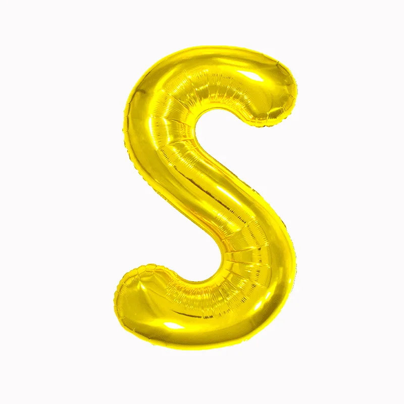 Large Gold Foil Letter Balloons – A-Z Party Decoration