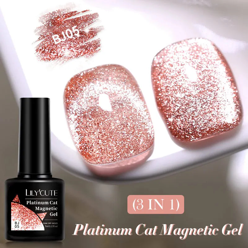 Magnetic Glitter Gel Nail Polish – UV/LED Cat Eye Effect