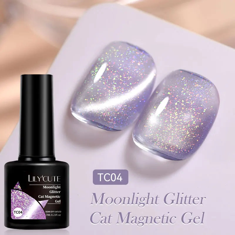 Magnetic Glitter Gel Nail Polish – UV/LED Cat Eye Effect
