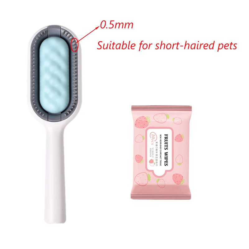 Pet Hair Removal Comb with Wipes – Grooming Brush