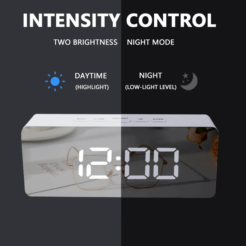 LED Digital Alarm Clock – Temperature Display for Bedroom