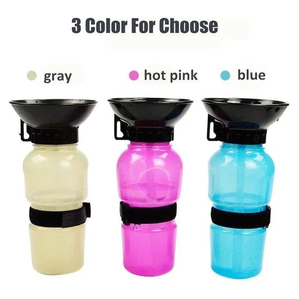 Portable Pet Water Bottle – 500ml Travel Feeder Bowl