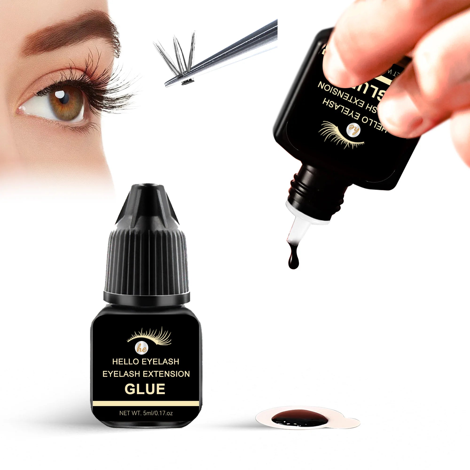 Fast-Drying Lash Extension Glue – 7–14 Day Hold, Low Odor