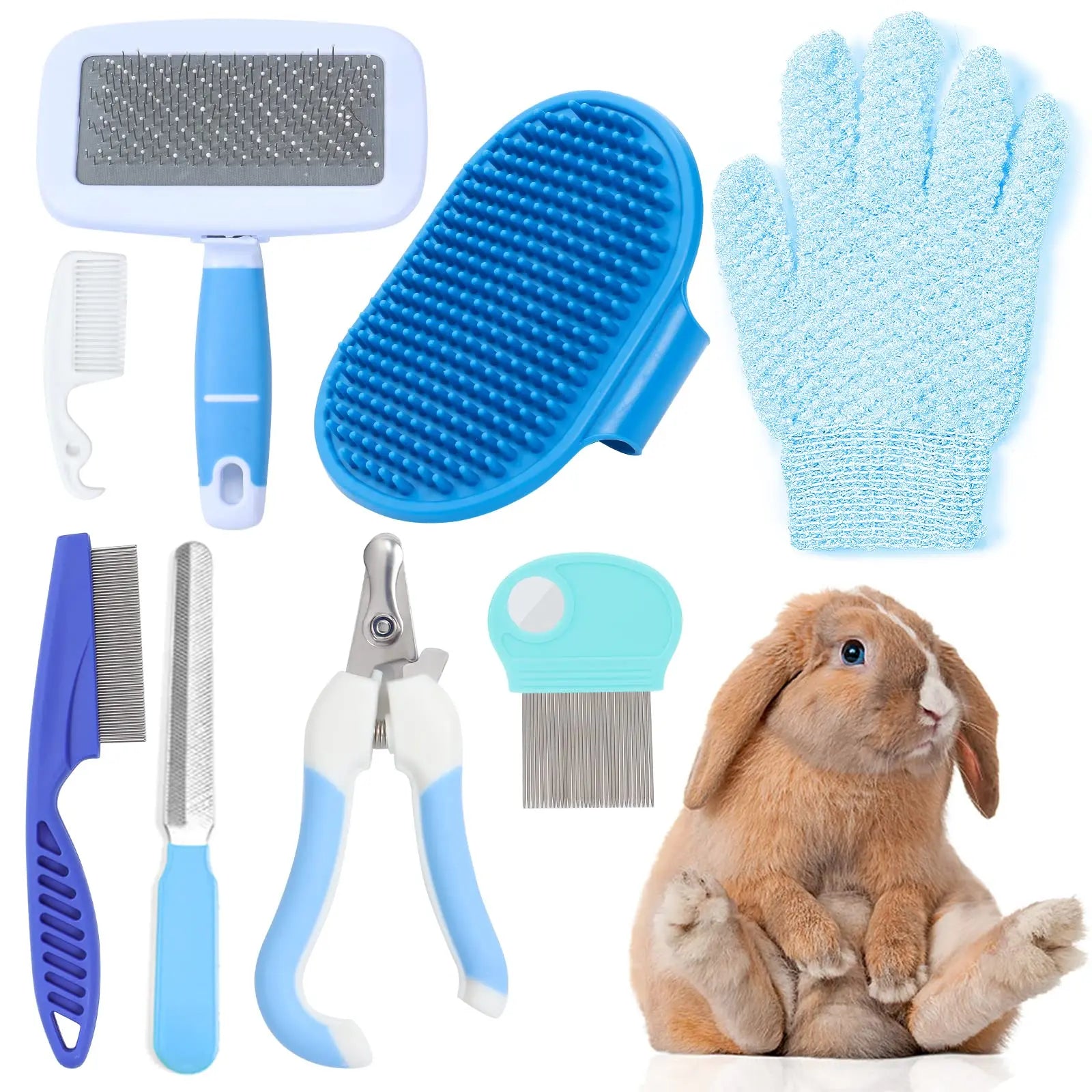Small Animal Grooming Kit – 8-Piece Pink Set