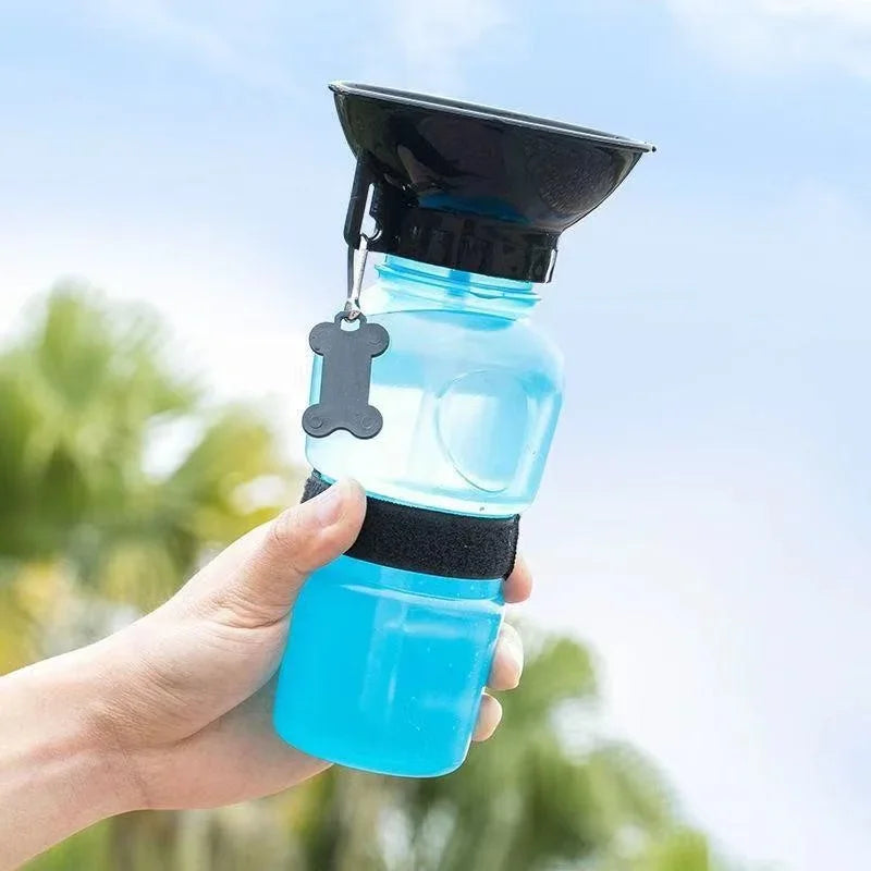 Portable Pet Water Bottle – 500ml Travel Feeder Bowl