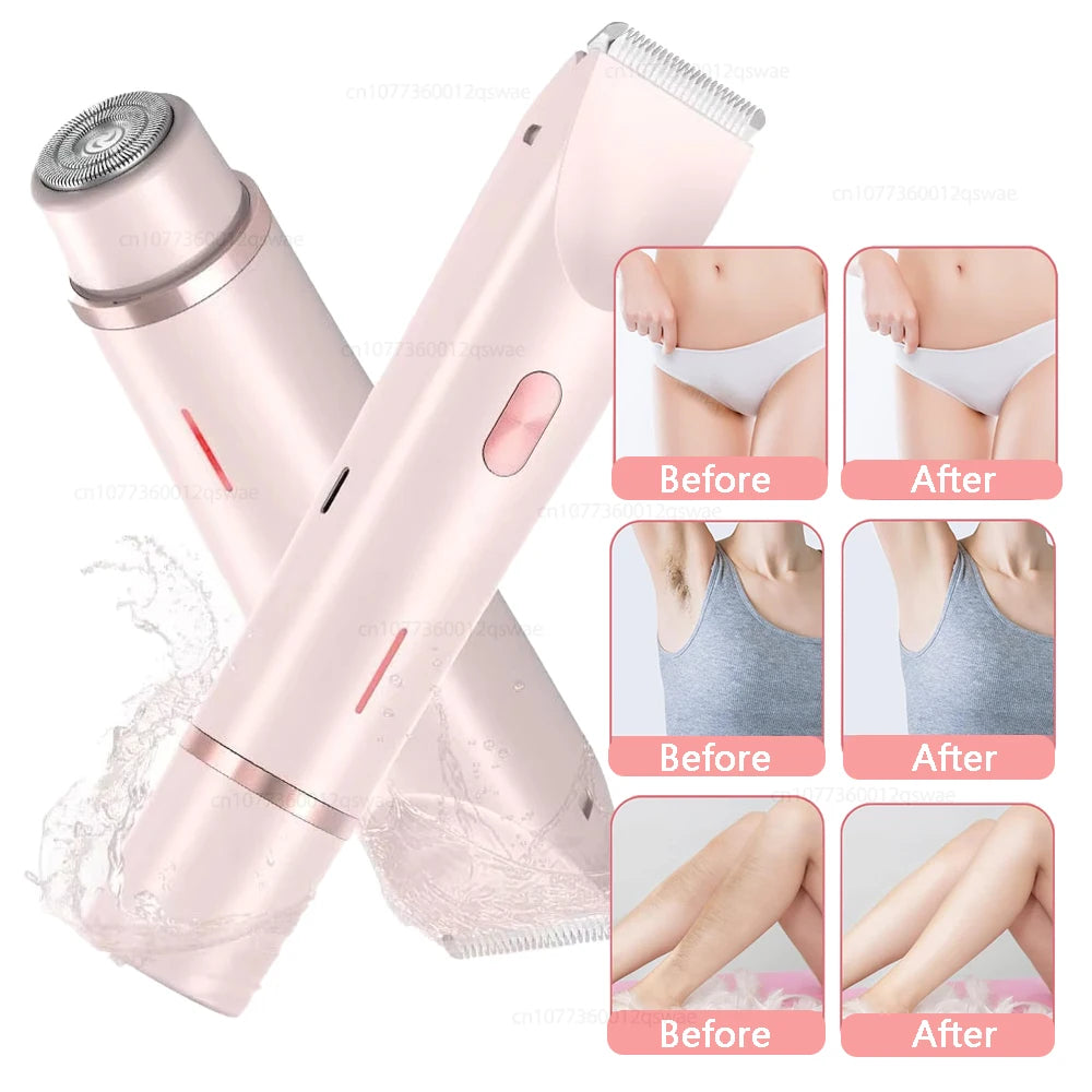 Women's Electric Body Trimmer – Waterproof, Dual Head, Painless Hair Removal