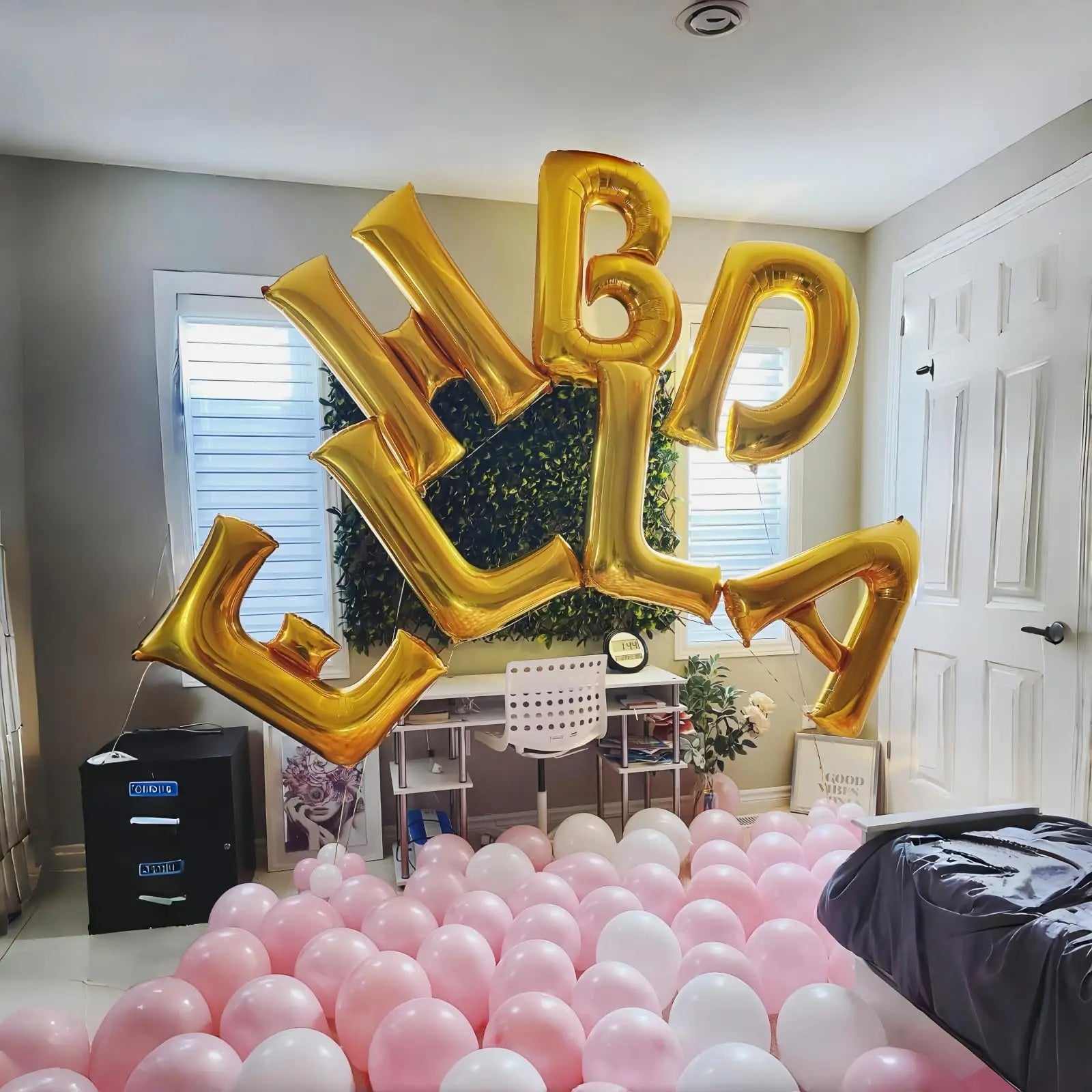 Large Gold Foil Letter Balloons – A-Z Party Decoration