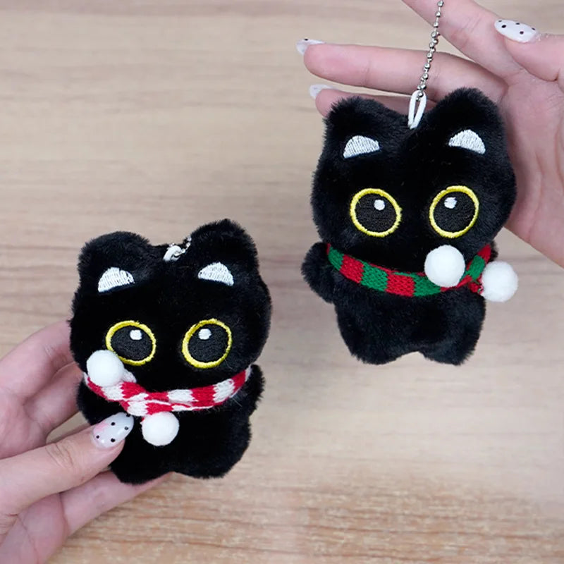 Black Cat Plush Keychain – Cute Kitten Charm Gift