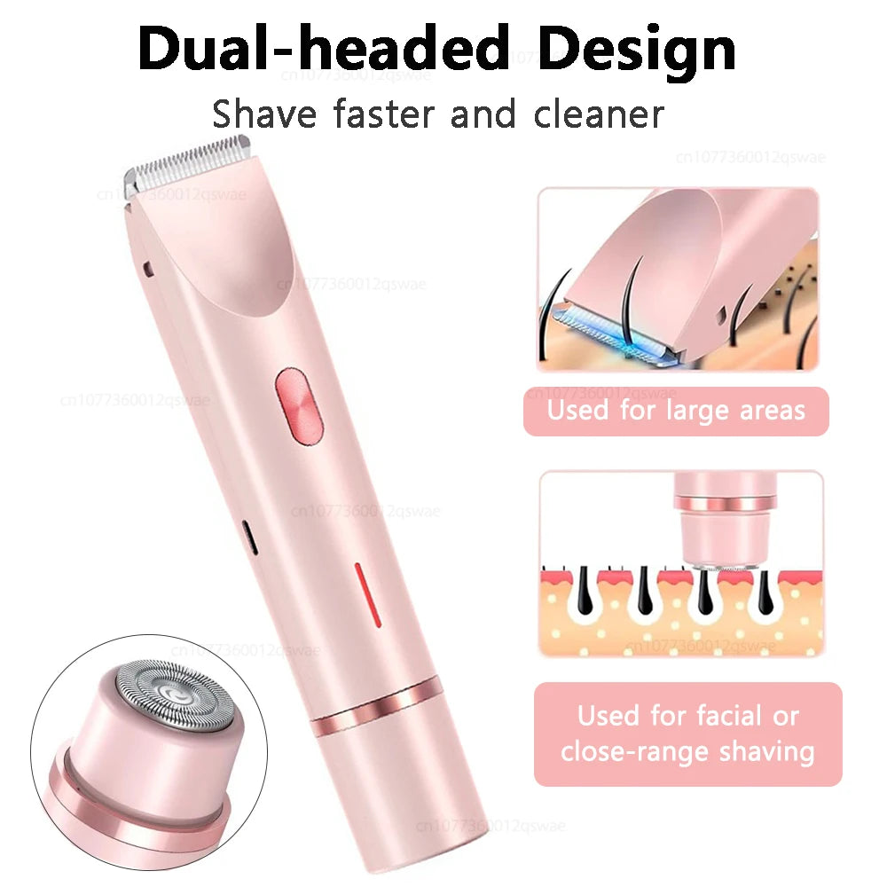 Women's Electric Body Trimmer – Waterproof, Dual Head, Painless Hair Removal