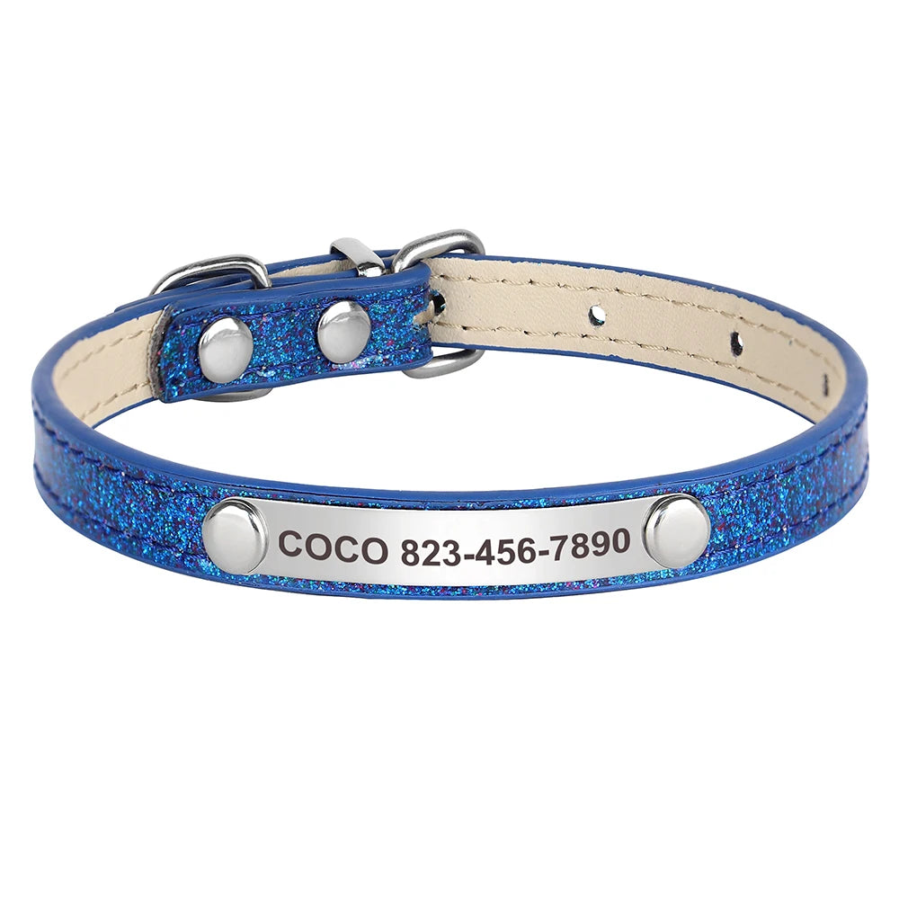Custom Engraved Cat Collar – Personalized Leather ID Tag