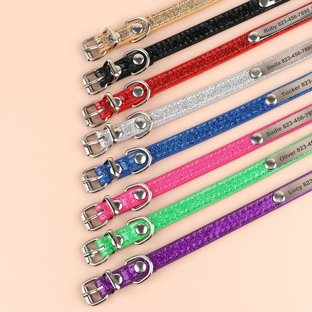Custom Engraved Cat Collar – Personalized Leather ID Tag