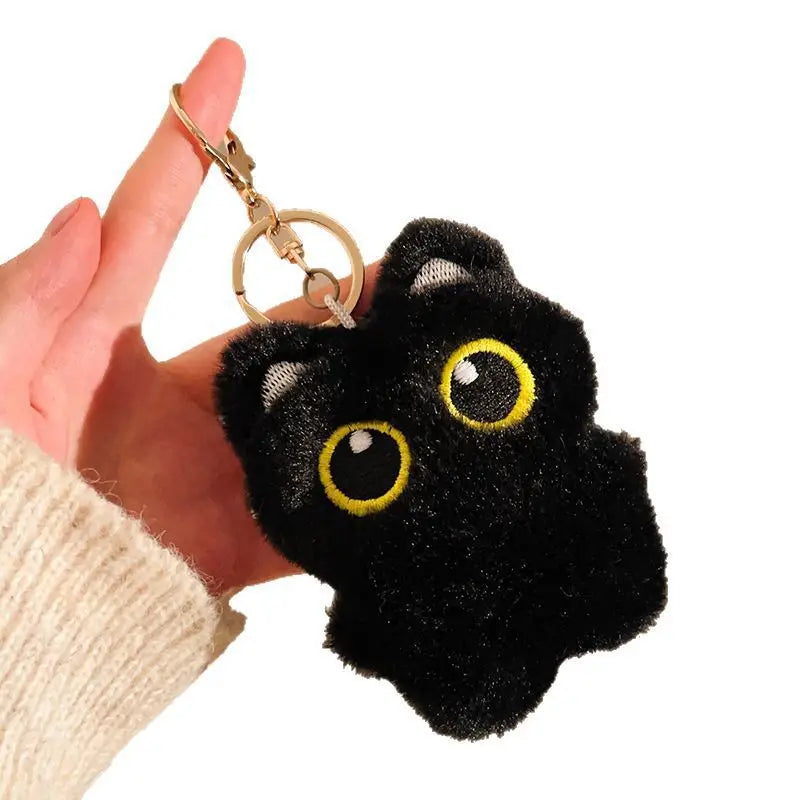 Black Cat Plush Keychain – Cute Kitten Charm Gift