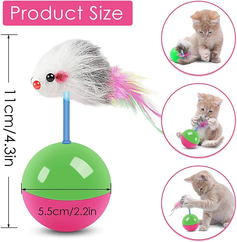 Tumbler Mouse Cat Toy – Self-Entertaining Cage Teaser