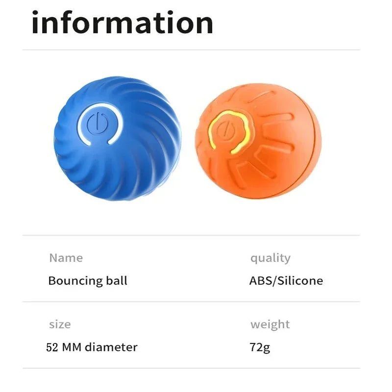 Auto-Moving Bounce Ball — USB Rechargeable Pet Toy