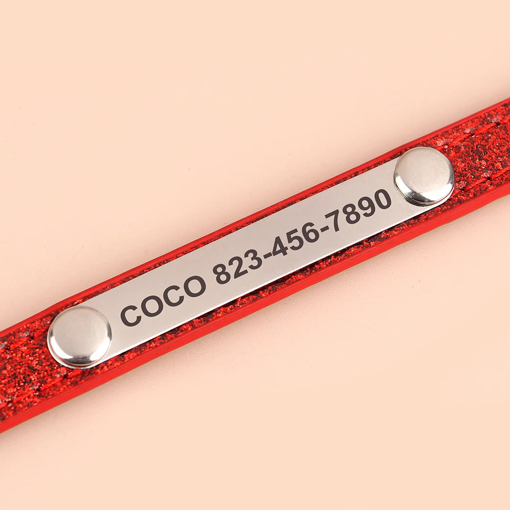 Custom Engraved Cat Collar – Personalized Leather ID Tag