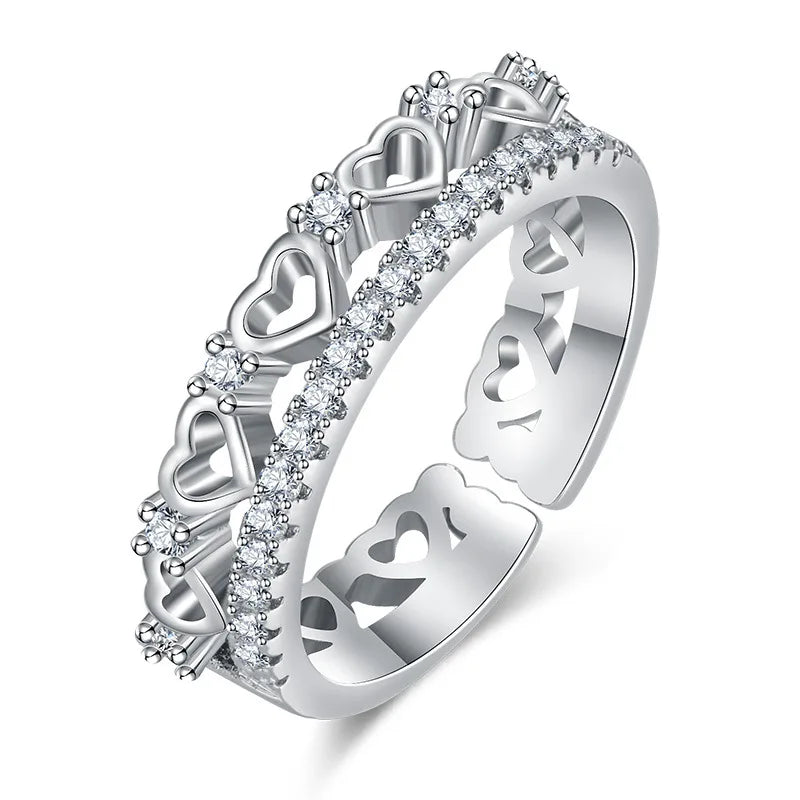 Sterling Silver Heart Ring – AAA Zircon, Women’s