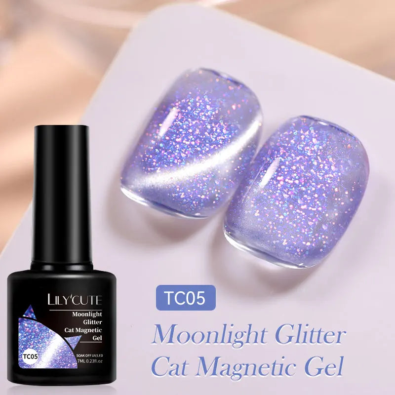 Magnetic Glitter Gel Nail Polish – UV/LED Cat Eye Effect
