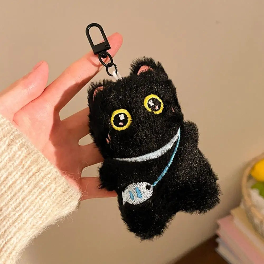 Black Cat Plush Keychain – Cute Kitten Charm Gift