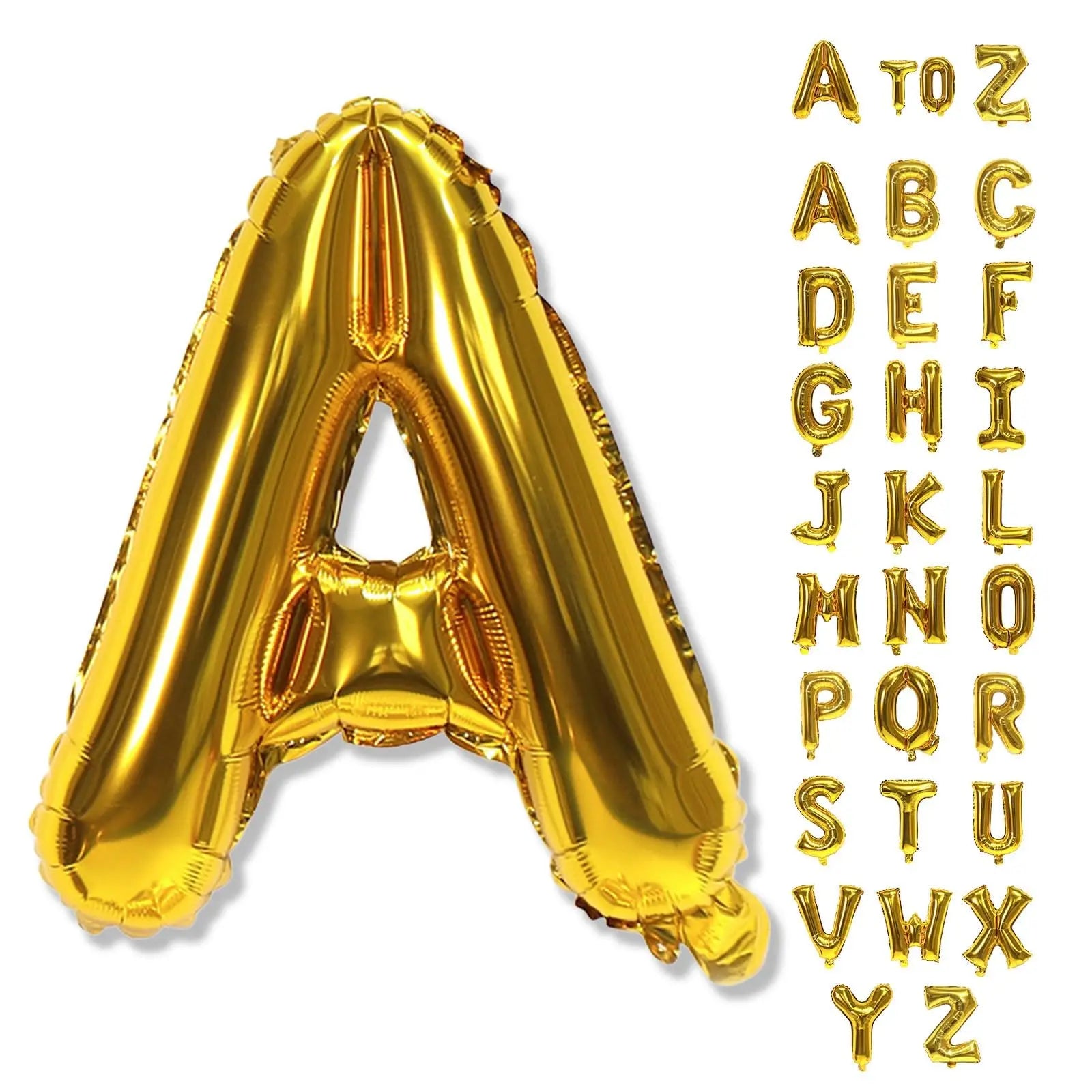Large Gold Foil Letter Balloons – A-Z Party Decoration