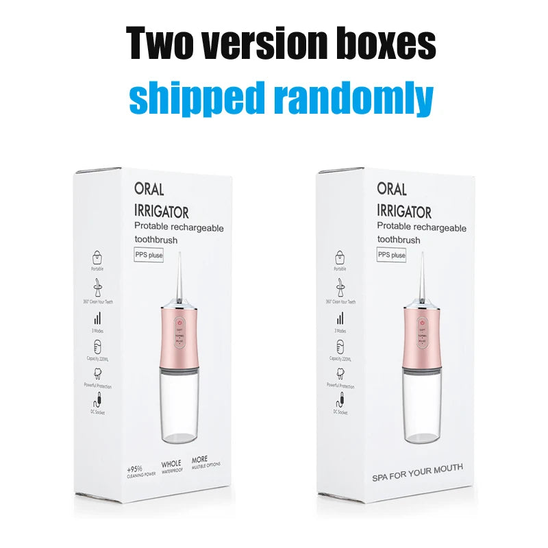Cordless Water Flosser – 3 Modes, 220ml Tank, Rechargeable Oral Irrigator