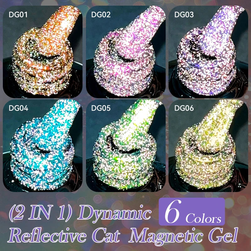 Magnetic Glitter Gel Nail Polish – UV/LED Cat Eye Effect