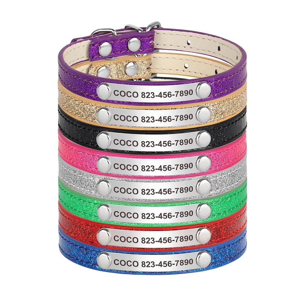 Custom Engraved Cat Collar – Personalized Leather ID Tag