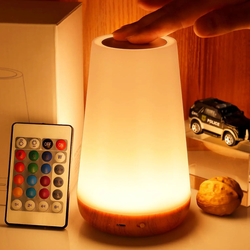 RGB Color-Changing Night Light – Touch & Remote Control, USB Rechargeable