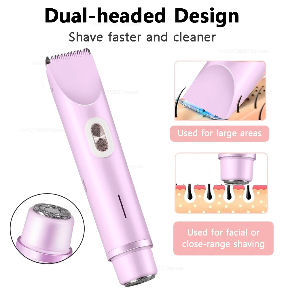 Women's Electric Body Trimmer – Waterproof, Dual Head, Painless Hair Removal