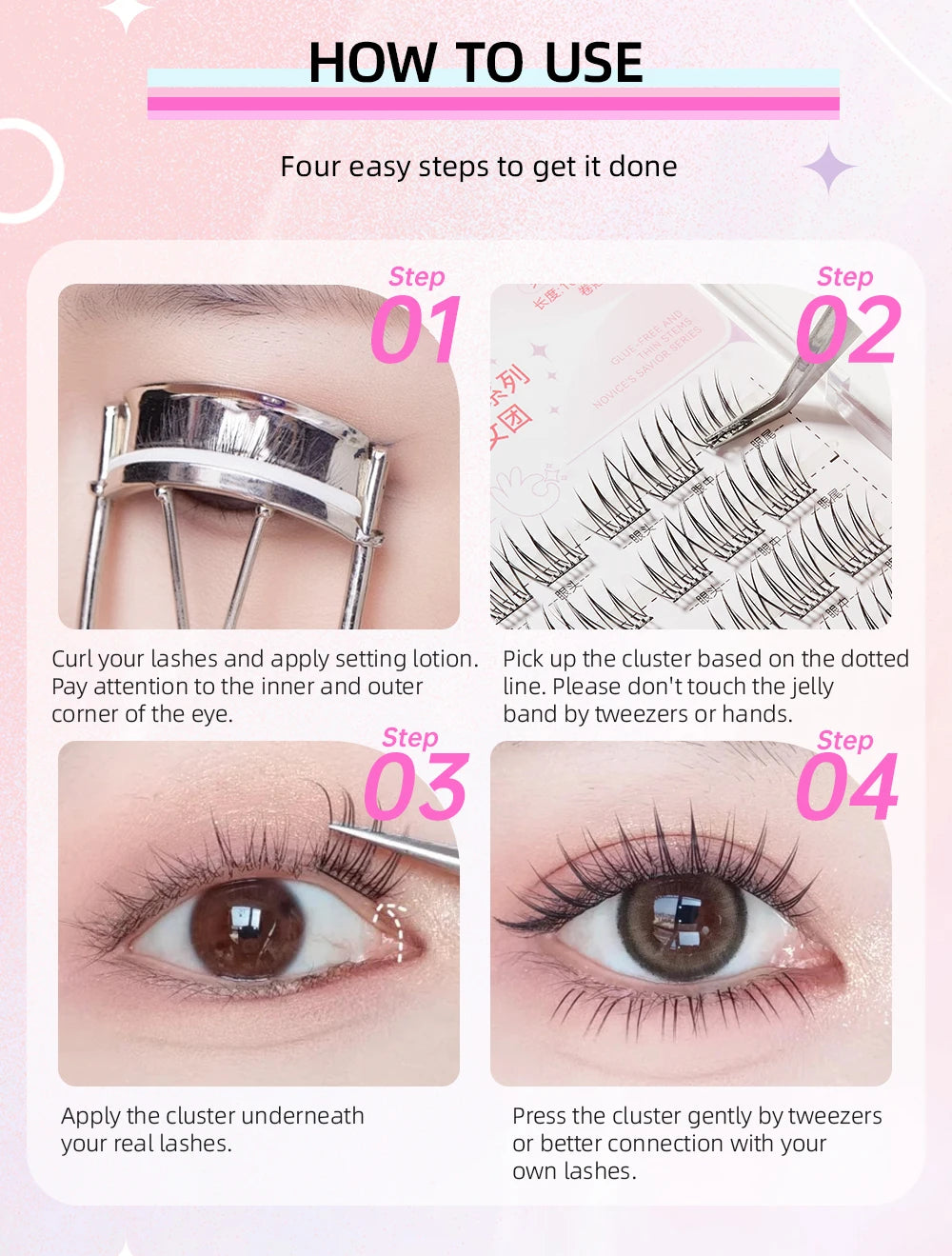 Glue-Free False Eyelash Clusters – Reusable DIY Lashes
