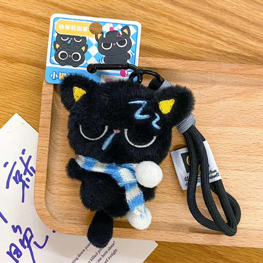 Black Cat Plush Keychain – Cute Kitten Charm Gift