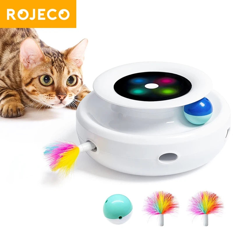 2-in-1 Smart Cat Toy – Automatic Feather & Ball Set