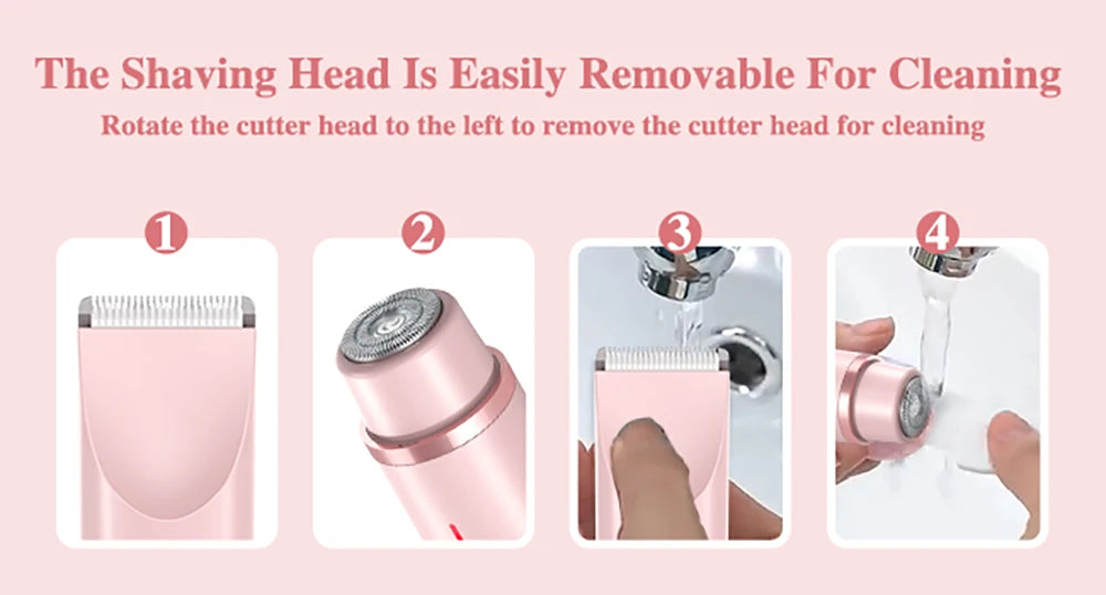 Women's Electric Body Trimmer – Waterproof, Dual Head, Painless Hair Removal