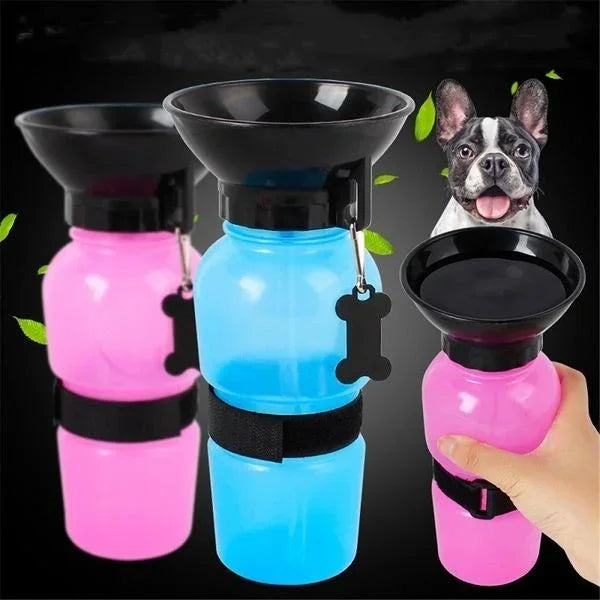 Portable Pet Water Bottle – 500ml Travel Feeder Bowl