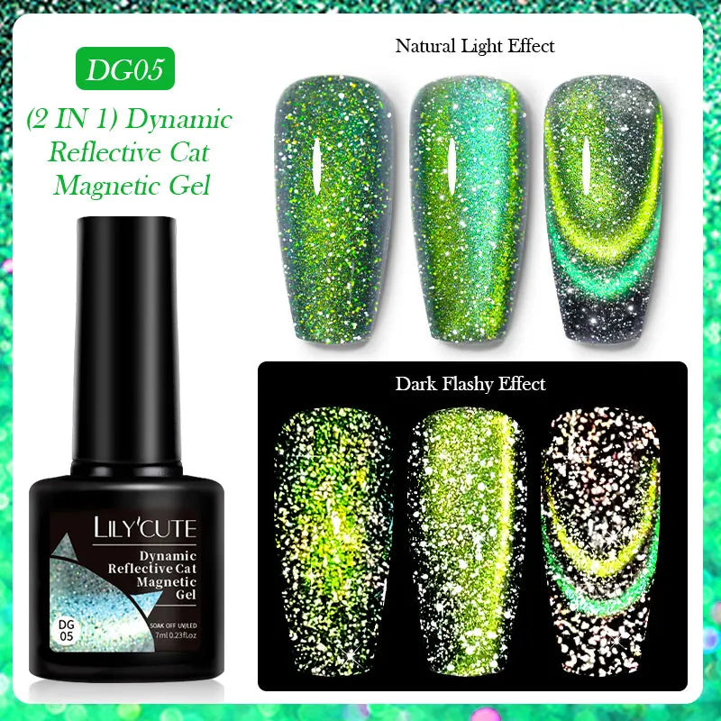 Magnetic Glitter Gel Nail Polish – UV/LED Cat Eye Effect