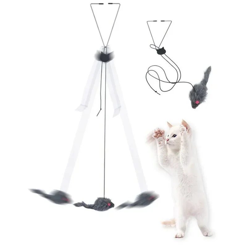 Interactive Hanging Cat Toy – Retractable Mouse Teaser