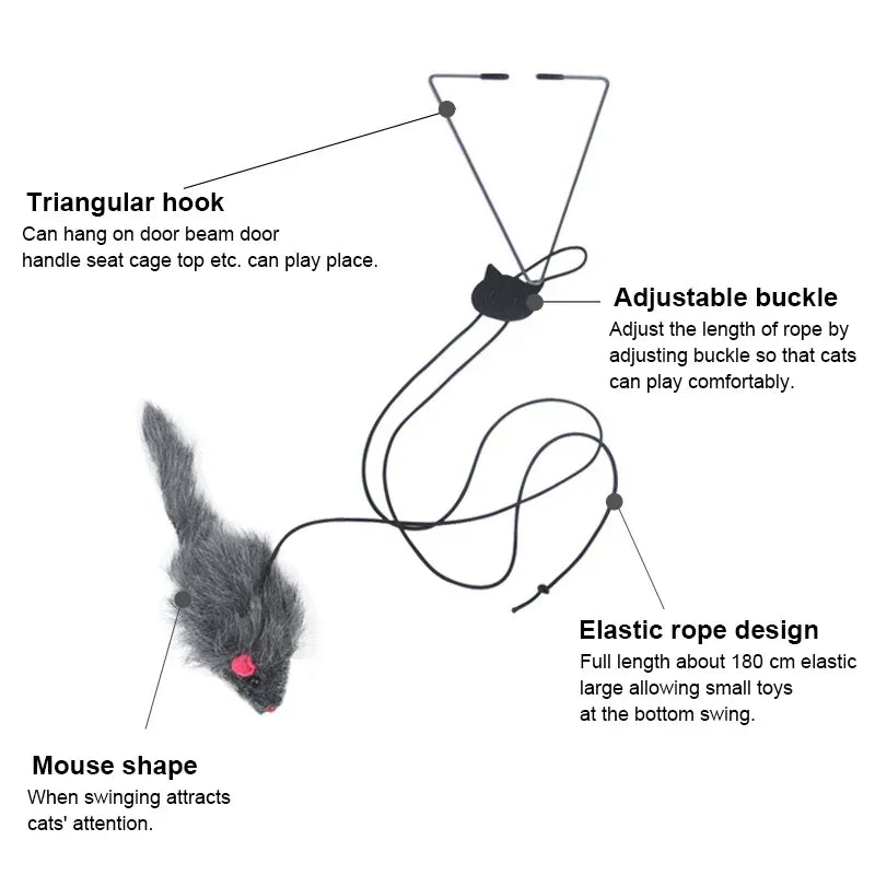 Interactive Hanging Cat Toy – Retractable Mouse Teaser