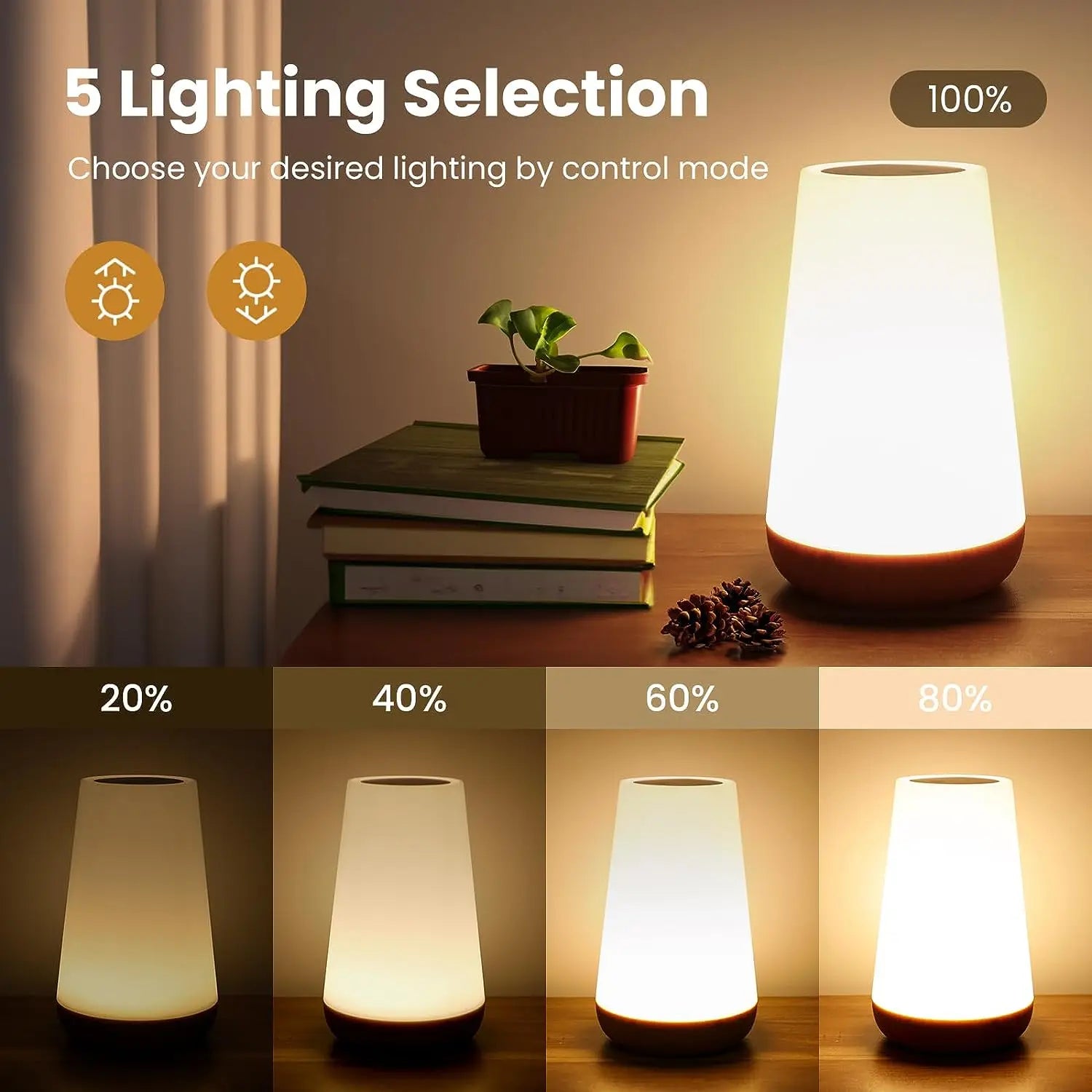 RGB Color-Changing Night Light – Touch & Remote Control, USB Rechargeable
