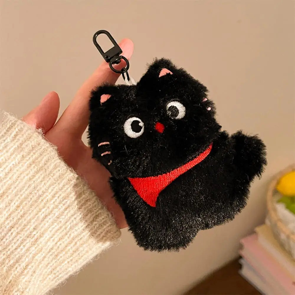 Black Cat Plush Keychain – Cute Kitten Charm Gift