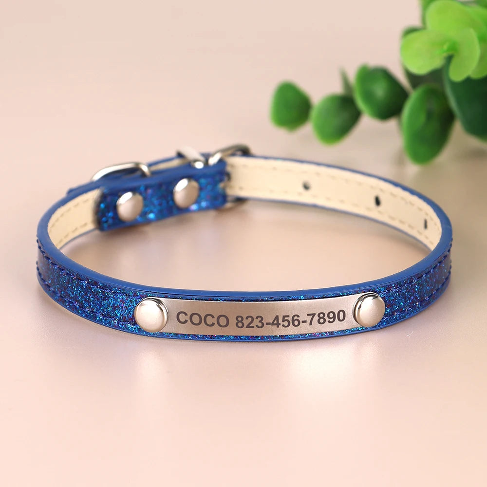 Custom Engraved Cat Collar – Personalized Leather ID Tag