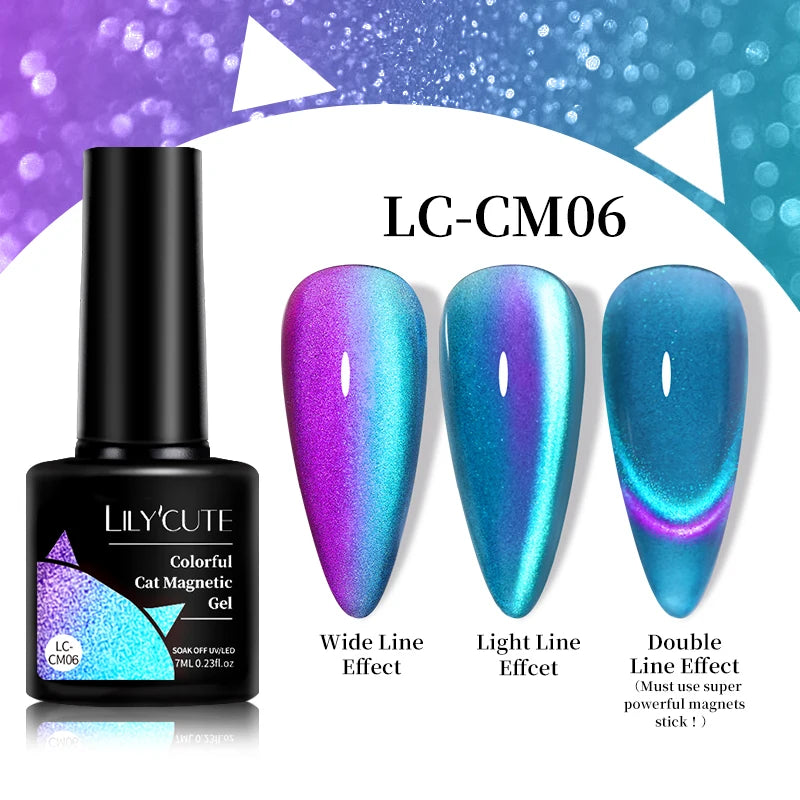 Magnetic Glitter Gel Nail Polish – UV/LED Cat Eye Effect