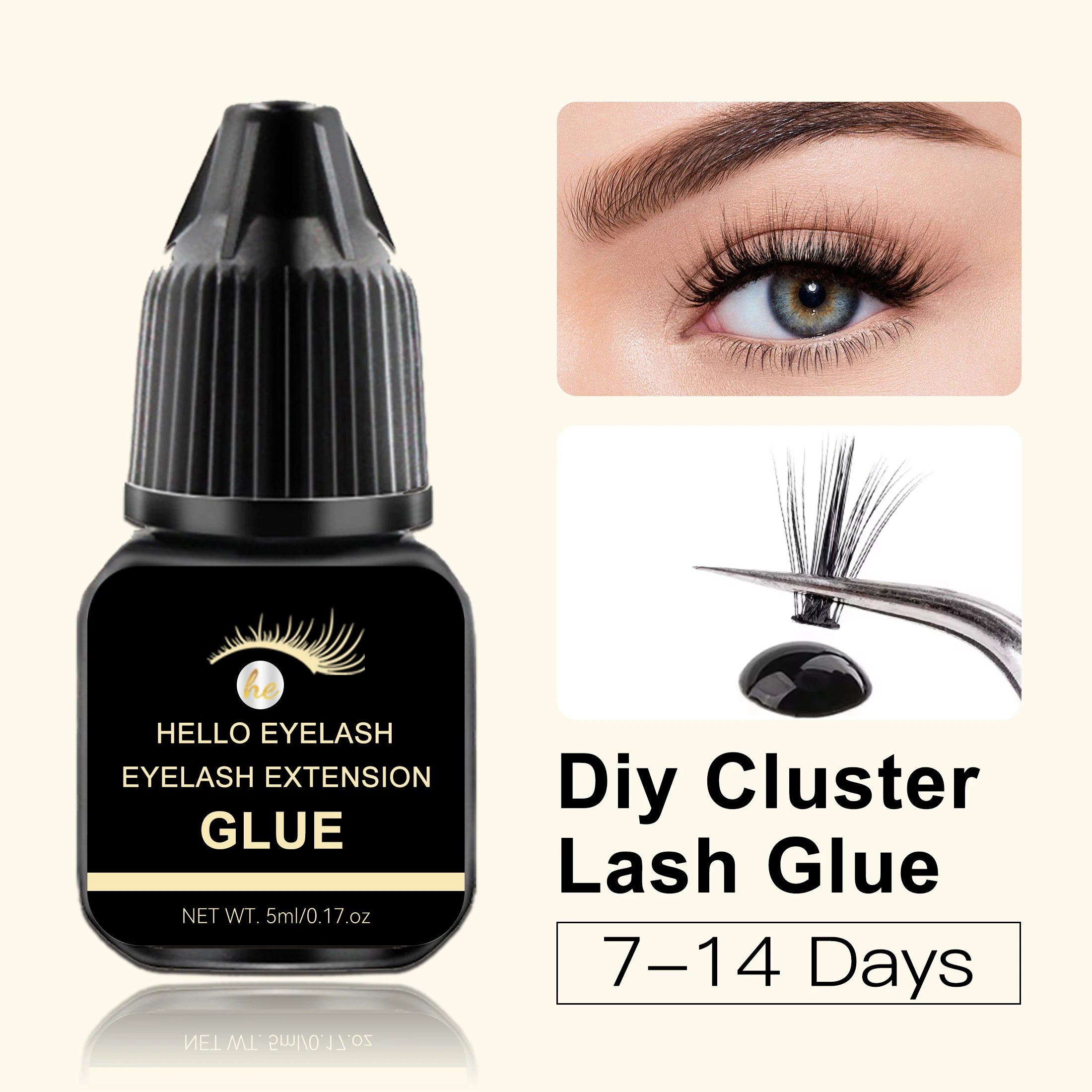 Fast-Drying Lash Extension Glue – 7–14 Day Hold, Low Odor