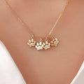 Custom Pet Name Necklace – Engraved Paw Charm Jewelry