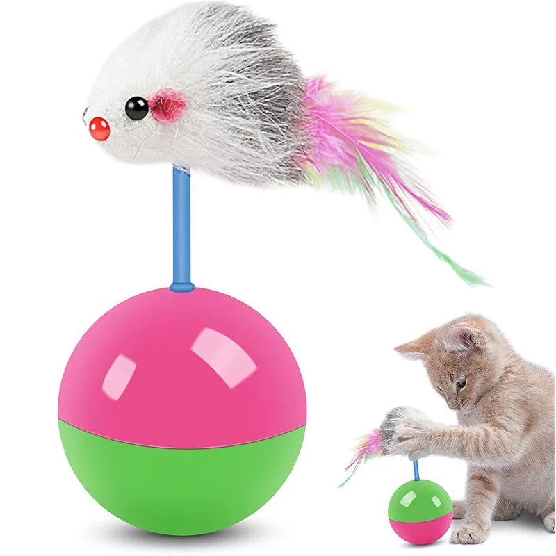 Tumbler Mouse Cat Toy – Self-Entertaining Cage Teaser