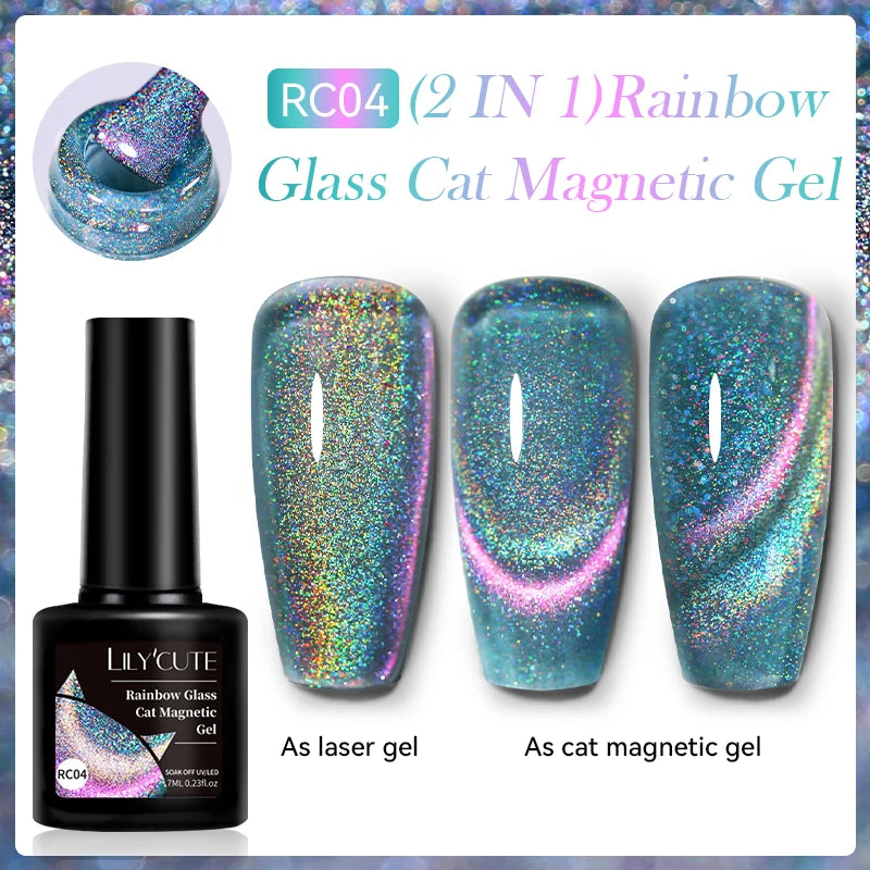 Magnetic Glitter Gel Nail Polish – UV/LED Cat Eye Effect