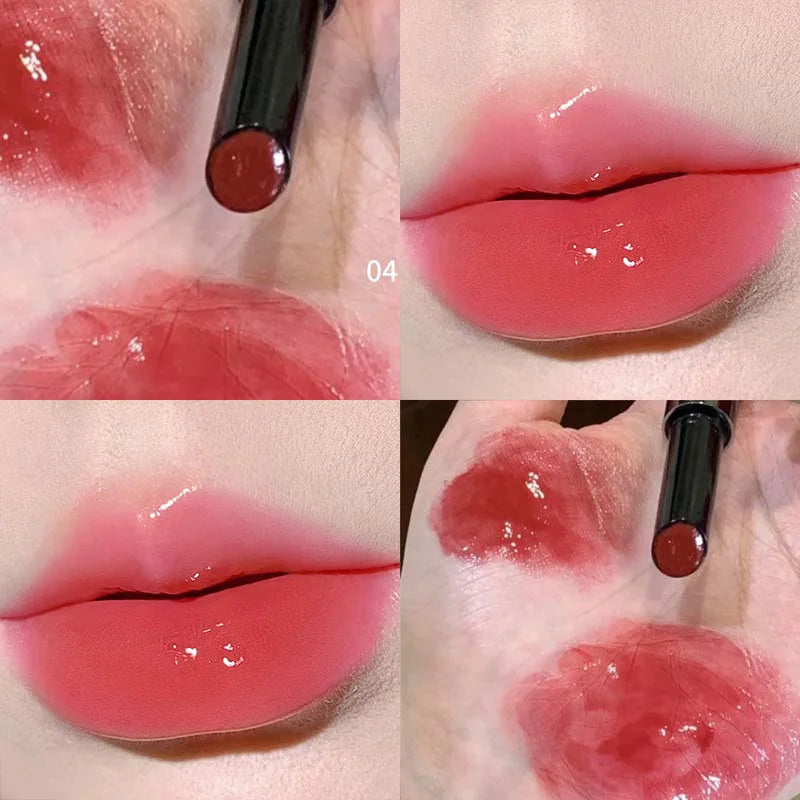HERORANGE Push-button Mirror Lipstick Moisturizing Long-lasting Lip Glaze Lipstick