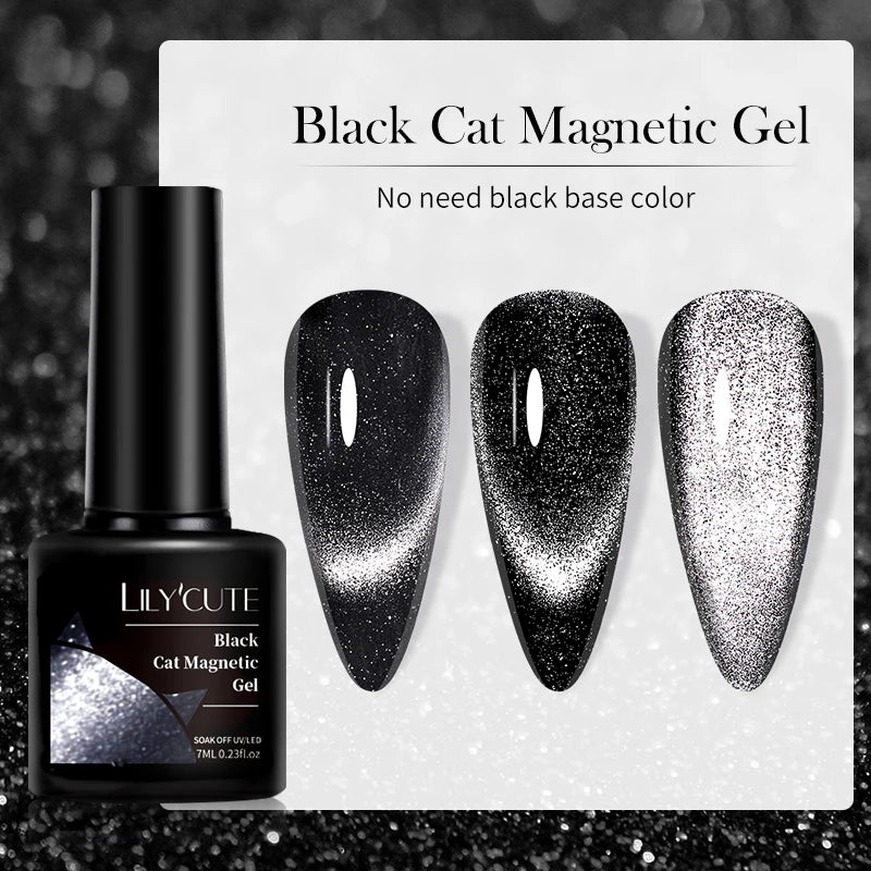 Magnetic Glitter Gel Nail Polish – UV/LED Cat Eye Effect